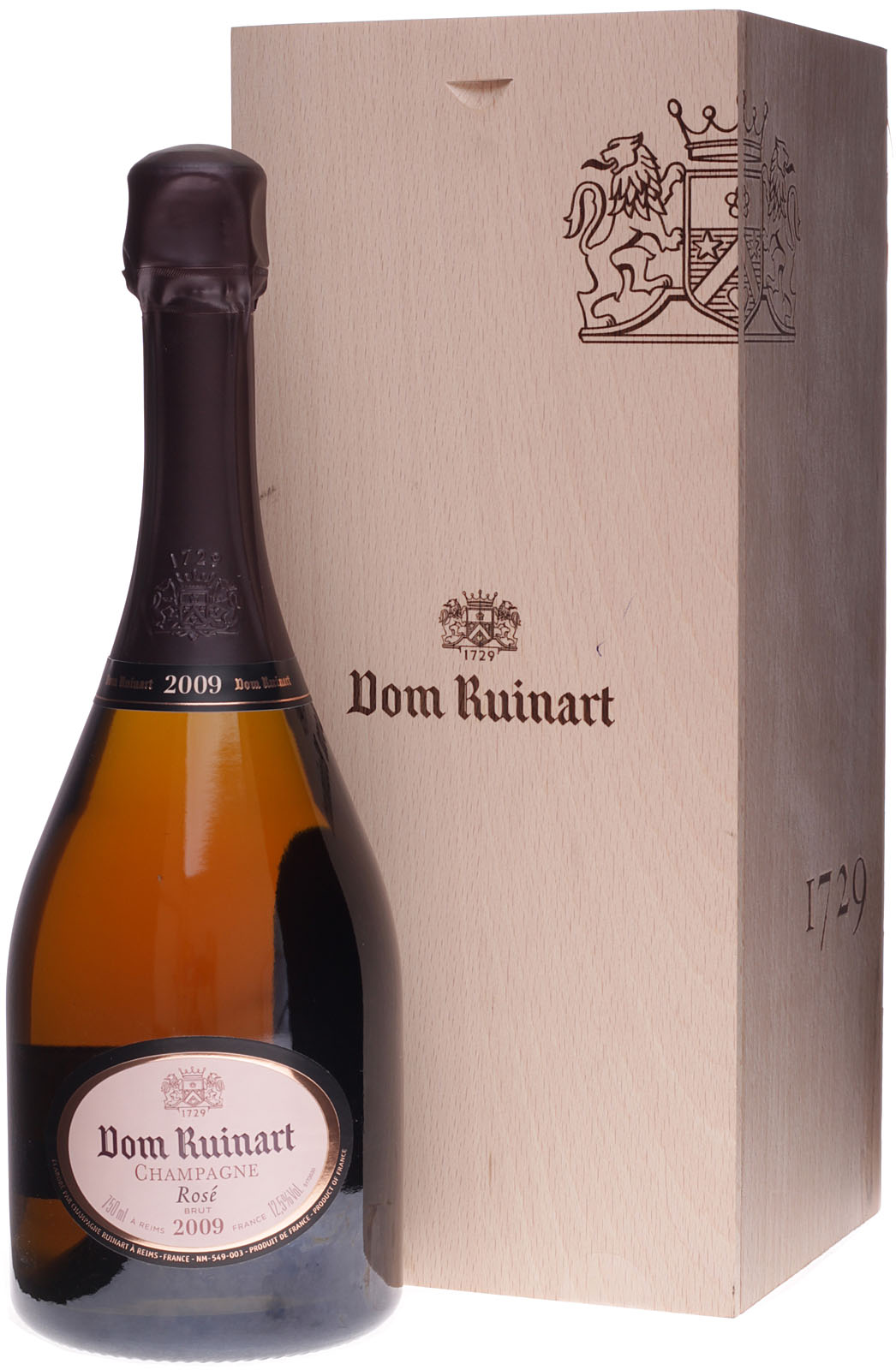 Dom Ruinart Champagne Rose 2009 in Holzkiste 0,75 Liter 12,5 % Vol.
