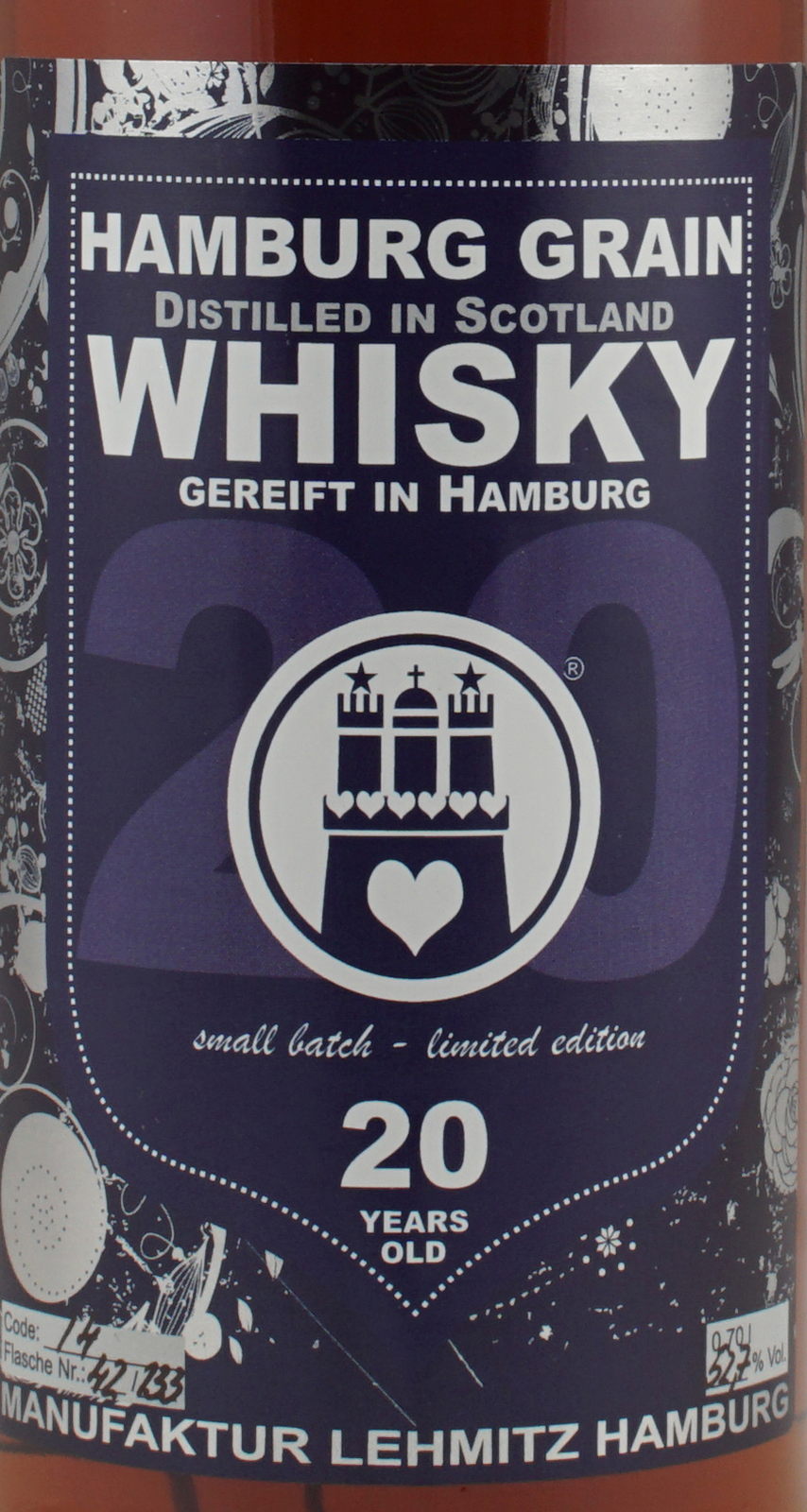 Hamburg Grain Whisky 20 Jahre 0,7 Liter 52,7 Vol. quali