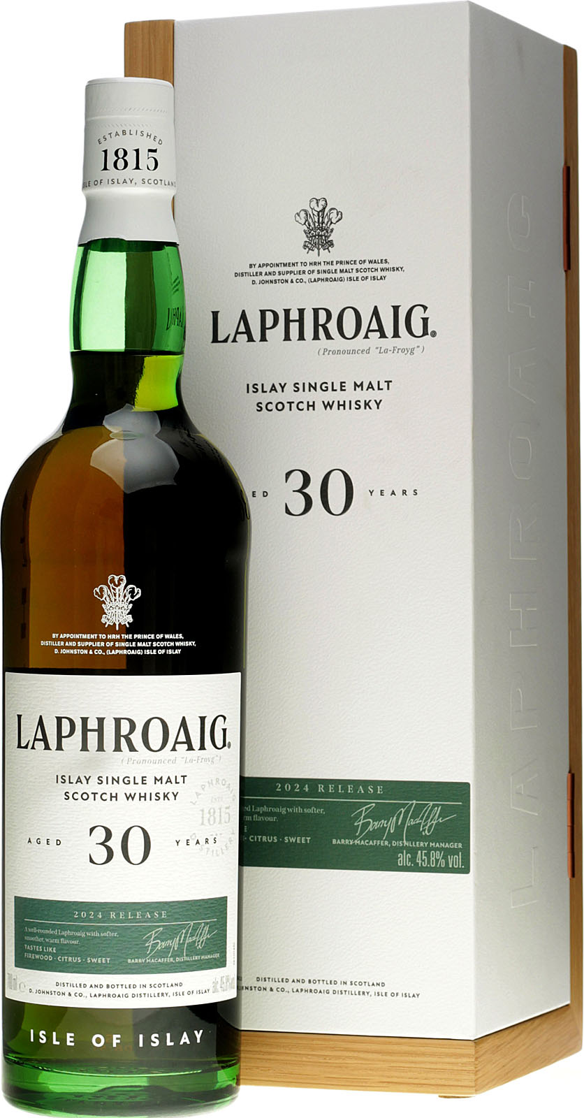 Laphroaig 30 Jahre Release 2024 0,7 Liter 45,8 % Vol.