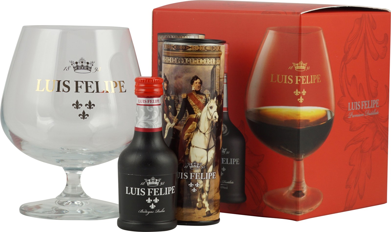 Luis Felipe Gran Reserva Brandy Miniaturset 0,04 Liter 40 % Vol