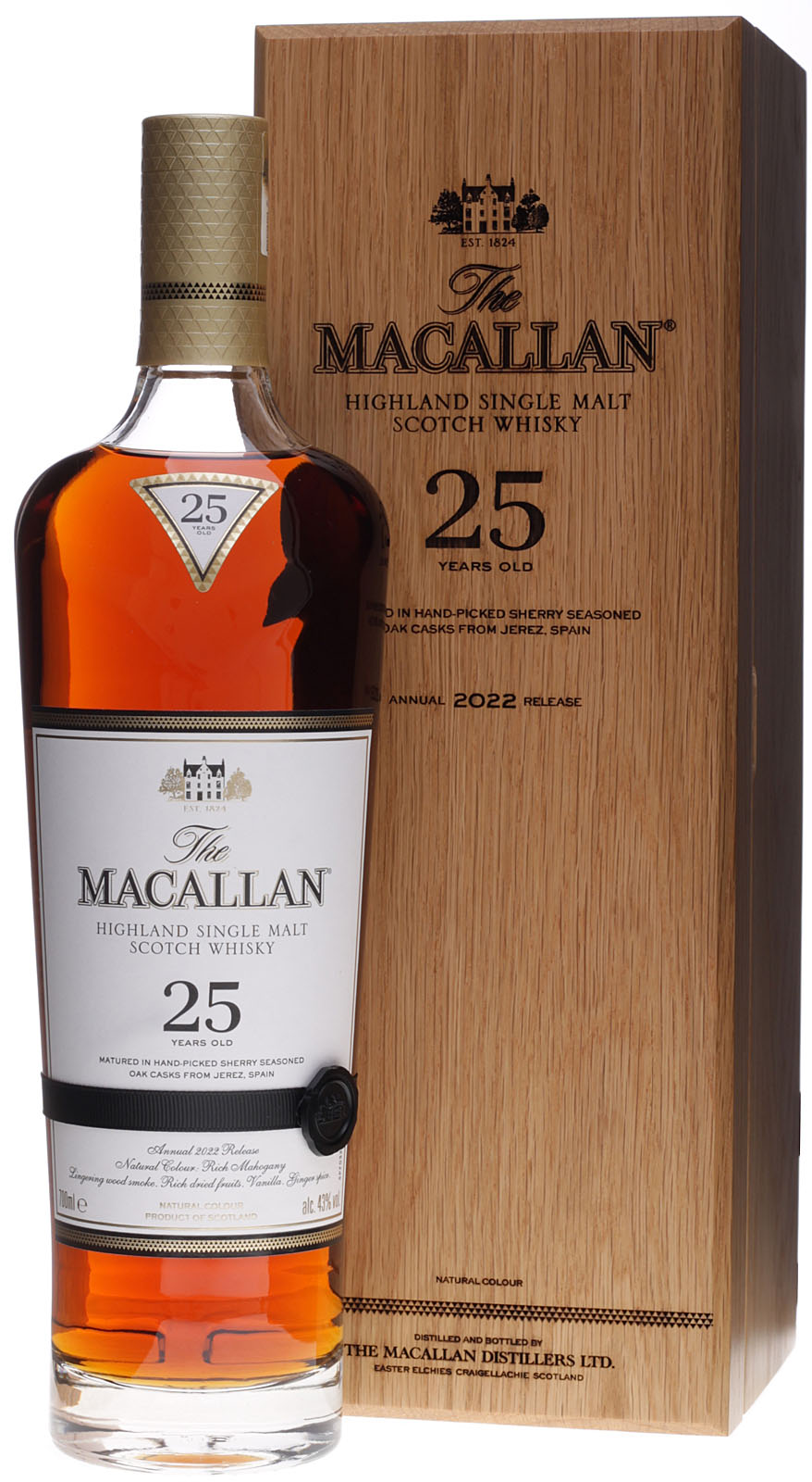 Macallan 25 Jahre Sherry Oak Release 2022 0,7 Liter 43 % Vol.