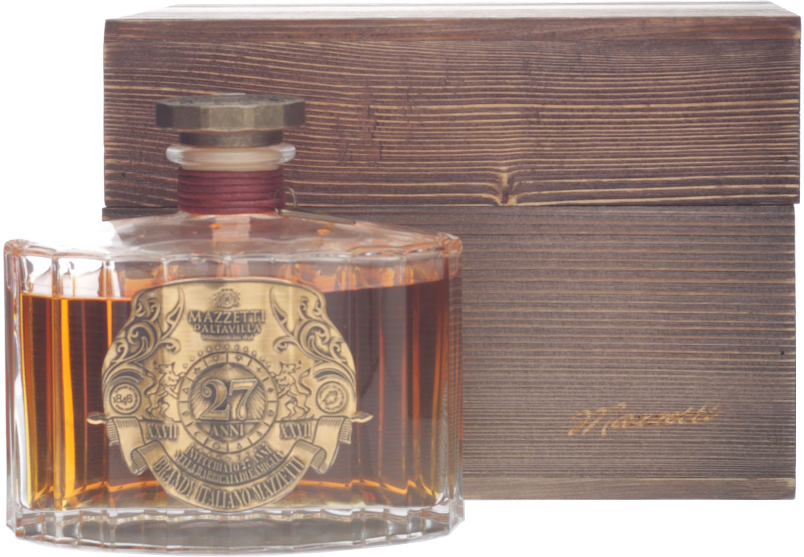Mazzetti d'Altavilla Special Brandy Acquavite di Vino 27 Anni in Holzkassette 0,7l 43%
